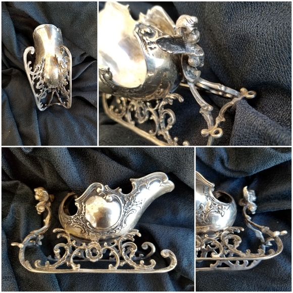 Antique C1900 VICTORIAN SLEIGH 800/1000 silver SWEETMEAT DISH - Picture 3 of 6